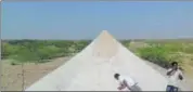  ?? HT PHOTO ?? Salt heaps at the refinery site in Barmer.