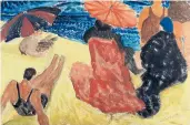  ?? COURTESY ?? Milton Avery’s watercolor “Bathers.”