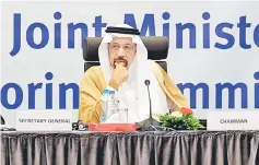  ??  ?? Saudi Arabian Energy Minister Khalid al-Falih during the inaugural session ceremony of the OPEC Ministeria­l Monitoring Committee in Algiers, Algeria. — Reuters photo