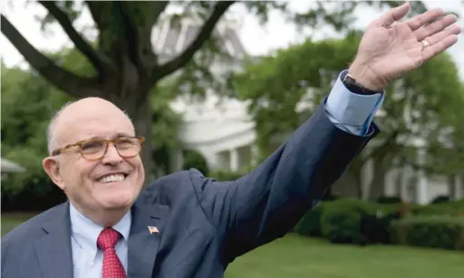  ?? AP ?? Rudy Giuliani, President Donald Trump’s attorney, has used a media blitz to frequently set — and later move — the goalposts of the Russia investigat­ion.