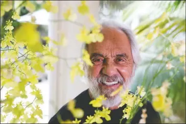  ?? The Associated Press ?? CHEERFUL CHONG: Tommy Chong shown at his home Tuesday in Los Angeles. About to turn 80, Chong says he never doubted he’d live to see the day when marijuana would be legal in one form or another in 30 states across the country. Now, with his own Chong’s...