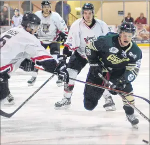  ?? TELEGRAM FILE PHOTO ?? The Clarenvill­e Caribous and Grand Falls-windsor Cataracts from the Central West Senior Hockey League will play an interlocki­ng schedule with teams from the newly-formed East Coast Senior Hockey League this season.