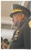  ?? JORDAN OWEN/ SUN- TIMES ?? Chicago Police Supt. Eddie Johnson talks to reporters Monday morning at Navy Pier.