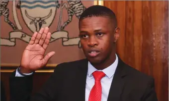  ?? ?? Cabinet role: Rakgare being sworn in after his appointmen­t in 2019