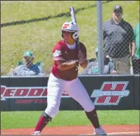  ?? Submitted photo ?? PLAYER OF THE WEEK: Henderson State senior first baseman Alexia Lopez hit 8-for-13 with 10 RBIs, two home runs and a double in a four-game sweep of Arkansas-Monticello this weekend to be named the GAC Softball Player of the Week.
