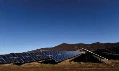  ?? Photograph: Lukas Coch/AAP ?? A solar farm near Canberra. Katherine Vidgen, a former head of Quadrant Energy, has been appointed to Australia’s clean energy regulator.