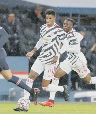  ?? PICTURE: AP PHOTO/ MICHEL EULER ?? WINNER: Manchester United’s Marcus Rashford smashed home the winner to beat Paris Saint- Germain in their Champions League match at the Parc des Princes in Paris.