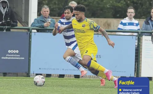  ?? ?? Josh Passley, right, in action for Hawks in the National League South in 2022/23
Picture: Dave Haines