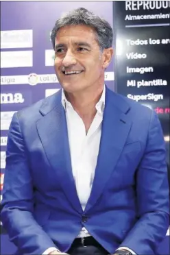  ??  ?? Míchel, durante su presentaci­ón como nuevo entrenador del Getafe.