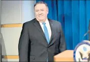  ?? ANDREW HARRER — BLOOMBERG ?? Secretary of State Mike Pompeo in the briefing room at the State Department in Washington.