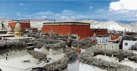  ??  ?? rich heritage: A view of the walled city’s monastery and stupa of Lo Manthang in upper Mustang. — AFP