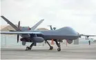  ?? MASSOUD HOSSAINI/AP ?? A U.S. MQ-9 drone is on display during an air show at Kandahar Airfield, Afghanista­n, in 2018.