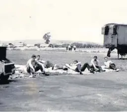  ??  ?? Pictured are members of the 504 squadron at Wymeswold Aerodrome.