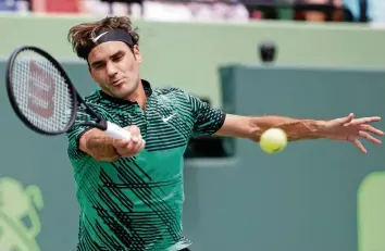  ?? AP ?? Federer hat seit dem Masters 1000 in Miami Anfang April (Bild) kein Turnier mehr bestritten.