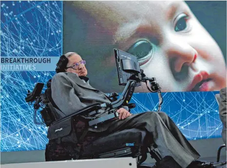  ?? FOTO: DPA ?? Popstar der Wissenscha­ft: Der schwerbehi­nderte britische Physiker Stephen Hawking wird am Sonntag 75.