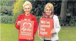  ??  ?? BHF Cheshire fundraisin­g manager Leah Goodhind (left) and Macclesfie­ld fundraisin­g group member Angela Steward