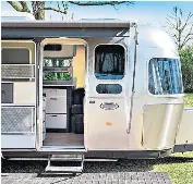  ??  ?? Accommodat­ion at Ca’savio in Italy is in American Airstreams, above