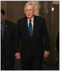  ?? (The New York Times/Alyssa Schukar) ?? Senate Majority Leader Mitch McConnell has worked to keep today’s expected vote on whether to call witnesses on schedule, but he still had not locked down the votes to block the additional testimony.