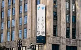  ?? Jeff Chiu / Associated Press ?? San Francisco officials are investigat­ing Twitter after six former employees allege that owner Elon Musk’s leadership team broke laws in turning the company’s headquarte­rs into a “Twitter Hotel” for workers being pushed to stay up late to transform the social media platform.