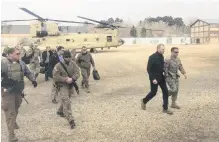  ?? PHOTO: REUTERS ?? Dangerous ground . . . Acting United States defence secretary Patrick Shanahan arrives in Kabul, Afghanista­n yesterday.