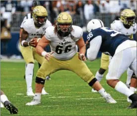  ?? JEFF HARWELL — UNIVERSITY OF AKRON ?? Willoughby South grad Kyle Ritz (66) has been the starter at right guard for Akron the last two seasons.