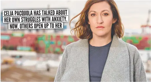  ?? ?? Comedian and actor Celia Pacquola chats with well-known Aussies and discusses remedies for anxiety in her new SBS documentar­y.