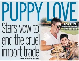  ??  ?? DOG’S LIFE
Simon Cowell with son Eric