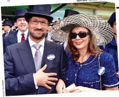  ?? Picture:TIMSTEWART ?? High life: Mark Acklom with his wife Maria at Ascot’s Royal Enclosure