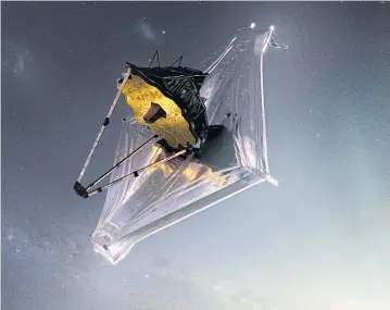  ?? NYT ?? An illustrati­on of the James Webb Space Telescope.