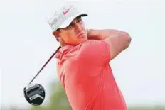  ?? AP ?? Brooks Koepka watches his shot from the 18th tee during the third round at Shinnecock Hills.