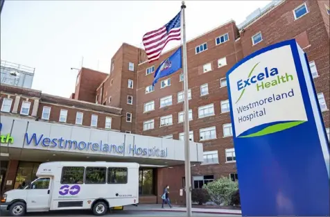  ?? Steve Mellon/Post-Gazette ?? While three-quarters of the 163 hospitals in Pennsylvan­ia are not compliant, in whole or in part, with a new federal price transparen­cy rule that requires them to post on their website data on prices for services, Excela Health fully complied on the first day it was required to this year. Above is Excela Health Westmorela­nd Hospital in Greensburg.