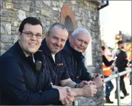  ??  ?? Sean Horgan and Peter Clark from Tralee with Ger Sheehan from Cork at the Civil Defence exercises