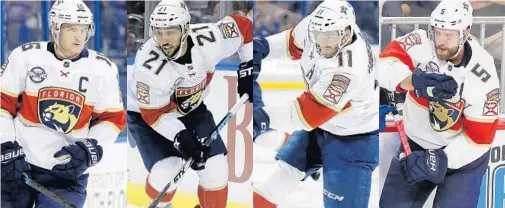  ?? CHRIS O’MEARA/AP
LYNNE SLADKY/AP
CHRIS O’MEARA/AP
STEPHEN M. DOWELL/ORLANDO SENTINEL ?? The quartet of Aleksander Barkov, Vincent Trocheck, Jonathan Huberdeau and Aaron Ekblad make up the core the Panthers are relying on to break through to the playoffs.