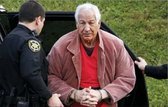  ?? ASSOCIATED PRESS ?? In this Oct. 29, 2015, file photo, former Penn State University assistant football coach Jerry Sandusky arrives for an appeal hearing at the Centre County Courthouse in Bellefonte, Pa. Penn State continues to work its way out from under the shroud that...