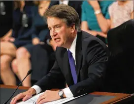  ?? MARK WILSON / GETTY IMAGES ?? Supreme Court nominee Brett Kavanaugh has strenuousl­y denied allegation­s by Christine Blasey Ford that he sexually assaulted her at a drunken party while both were teenagers in high school.