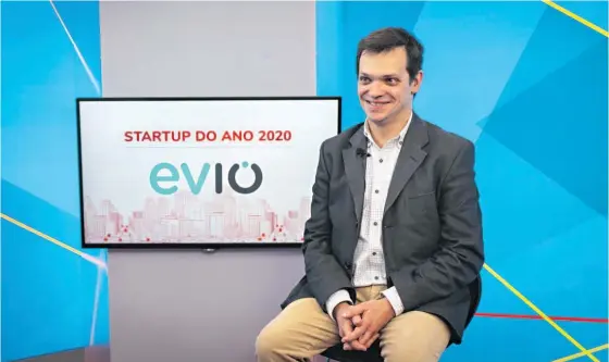  ?? F OTO: PEDRO GRANADEIRO/GI ?? Carlos Almeida, CEO da EVIO, recebeu o prémio, no valor de 5 mil euros, nesta semana.