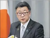  ?? Sadayuki Goto Kyodo News ?? JAPANESE official Hirokazu Matsuno says the nation won’t send ministers to the Beijing Olympics.