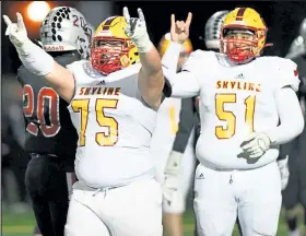  ?? Brad Cochi / Bocopreps.com ?? Skyline senior Oscar Aranday, left, is among a handful of local athletes choosing an alternate route toward accomplish­ing the goal of playing college sports with their commitment to a post-grad prep academy. Aranday will be attending Feltrim Academy in Florida this fall.