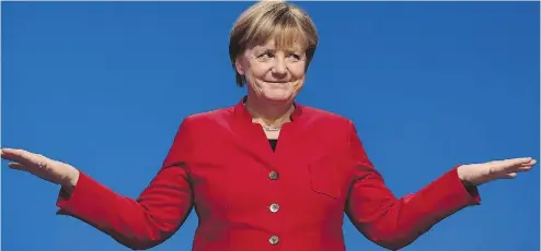  ?? TOBIAS SCHWARZ / AFP / GETTY IMAGES ?? German Chancellor Angela Merkel has faced much prior criticism for her open-borders policy.