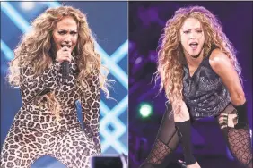  ?? Associated Press ?? Jennifer Lopez and Shakira will perform at the 2020 Pepsi Super Bowl Halftime Show on Feb. 2 at Hard Rock Stadium in Miami Gardens, Fla.