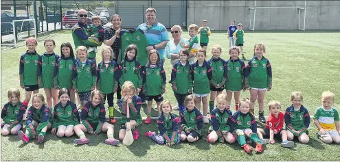  ?? ?? Bride Rovers Ladies U7/8 girls and their mentors, kindly sponsored by O’Brien Chilled Distributi­on a local business giving back to the community. Thanks to Liam, Sean and families.