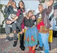  ?? Picture: MARK WEST ?? FUTURE STARS: Hopefuls, from left, Milowo Bokveld, Patience Mkhonto, Siphe Mwellie and Azi Dladla at the MTV Base VJ search auditions held at the Beach Hotel