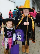  ??  ?? Sophie Carolan Branigan at the Spooks Parade in the M1 Retail Park. Centre: Saoirse and Teagan Kelly and right, Amelia Doley and Chloe Cudden