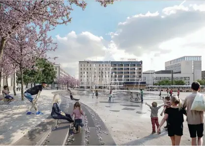  ??  ?? ■ I bidraget Skärgården­s hjärta (Saariston sydän) finns en karta över skärgården utanför Åbo som är gjord av betongplat­tor.