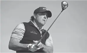  ??  ?? Phil Mickelson was buoyed by his play in the third round and rally in the fourth last weekend in the Phoenix Open, tying for fifth. ORLANDO RAMIREZ/USA TODAY SPORTS