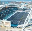  ?? Newsis ?? Around 85,000 believers of Shincheonj­i Church of Jesus are seen attending an event held in Daegu Stadium, Sunday.