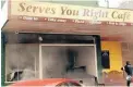  ?? Photo: BRISBANE TIMES ?? Nineteen people are in hospital after a 60-yearoldman­driving a utility crashed into gas bottles at this cafe.