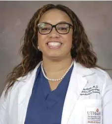  ??  ?? Dr. Tamika Cross, a fourth-year resident at McGovern Medical School in Houston, says the discrimina­tion faced on the flight is depressing­ly familiar.