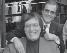  ?? MARK J. TERRILL/THE ASSOCIATED PRESS FILE PHOTO ?? Roger Moore with his James Bond movie nemesis Richard Kiel in 2007.