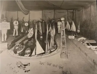  ?? (John Huie collection) ?? The Pomona Model Yacht Club Display at the 1924 Los Angeles County Fair.